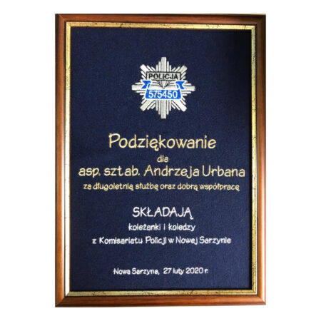 Podziękowanie 21 x 30