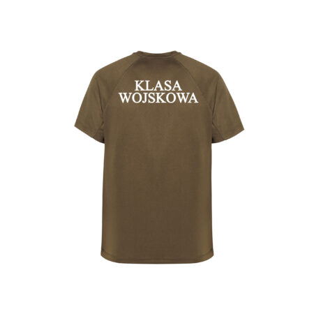 T-shirt poliestrowy Khaki + nadruk tył
