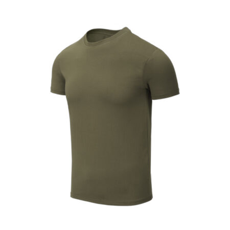 Koszulka z bawełny organicznej SLIM - Olive Green